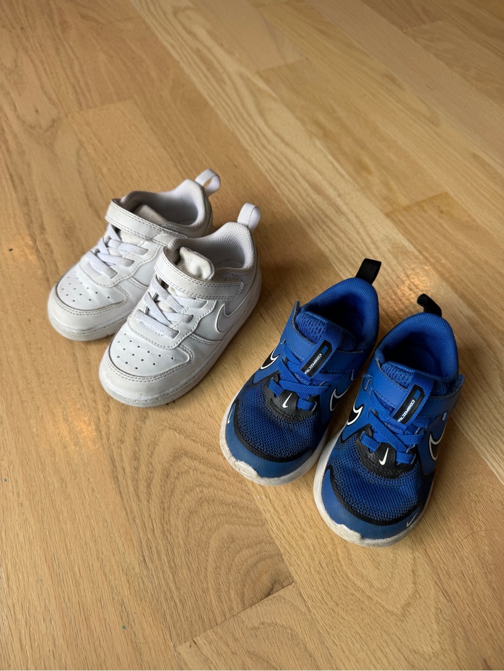 Nike Toddler White and Royal Blue Sneakers Duo